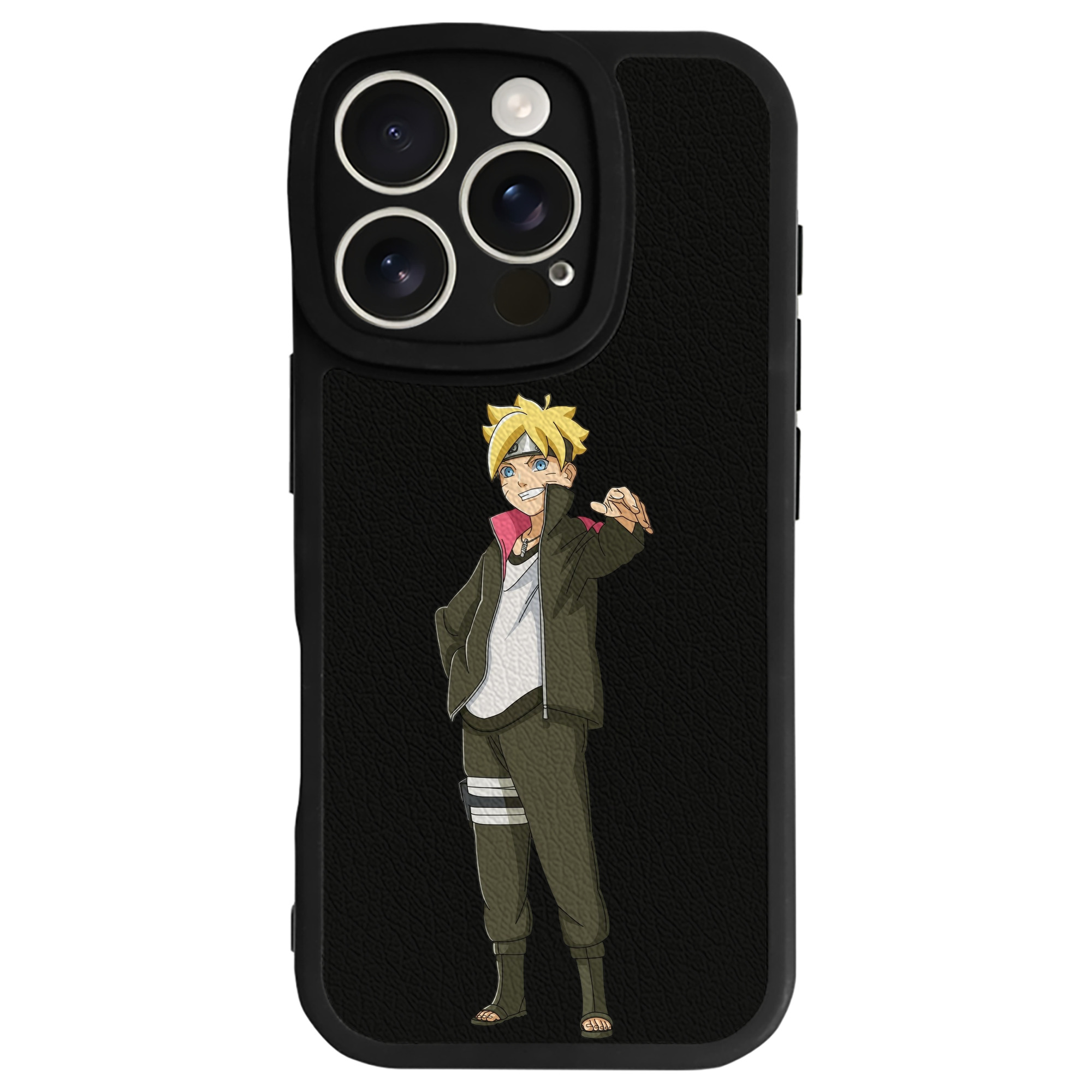 （画像用） NARUTO -ナルト- うずまき ボルト Uzumaki Boruto 【iPhone 16シリーズ対応】シリコンスマホケース（レザー調） 材質：シリコン